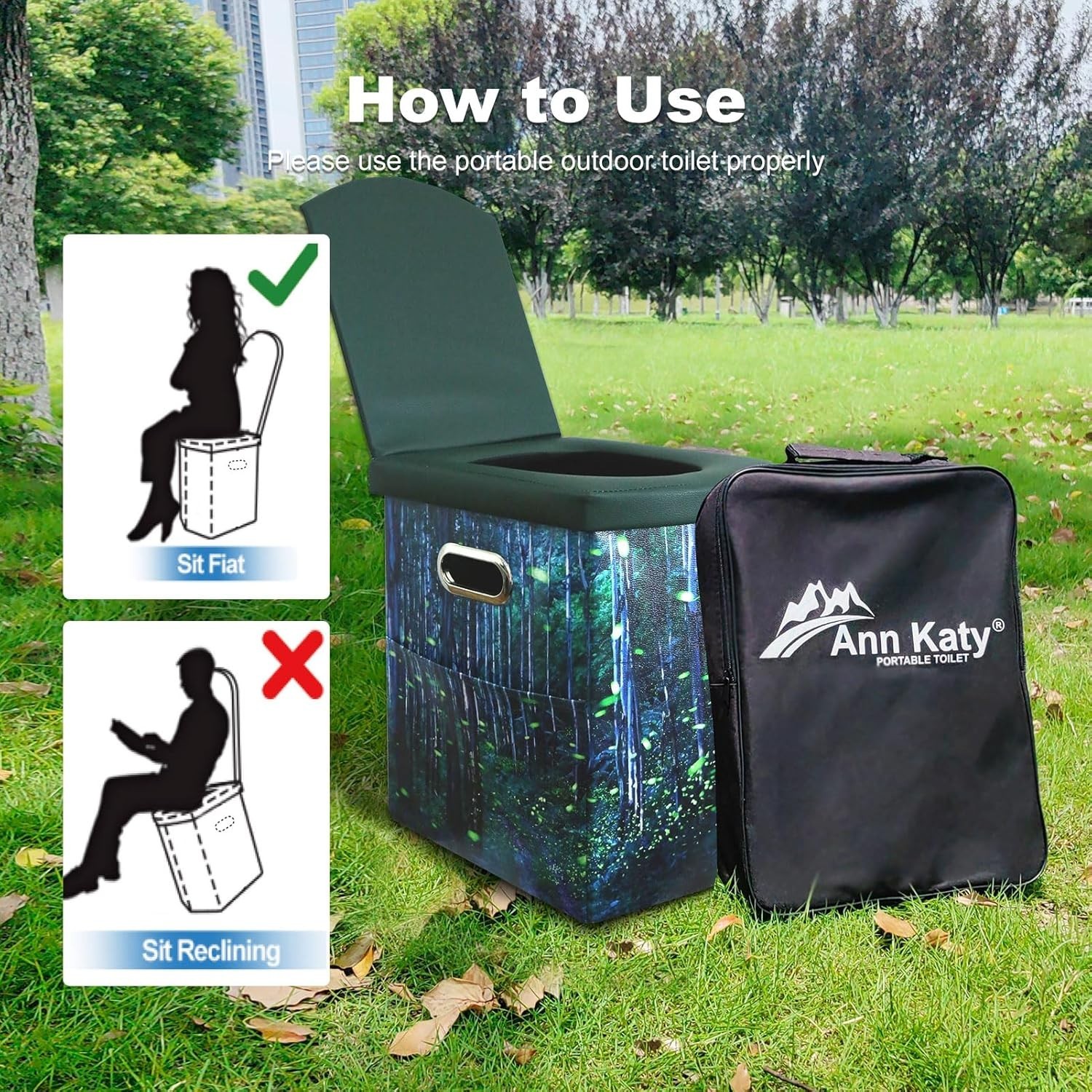 Tall Portable Toilet for Adults Lightweight 2.33 Kg Ideal for Outdoor Activities