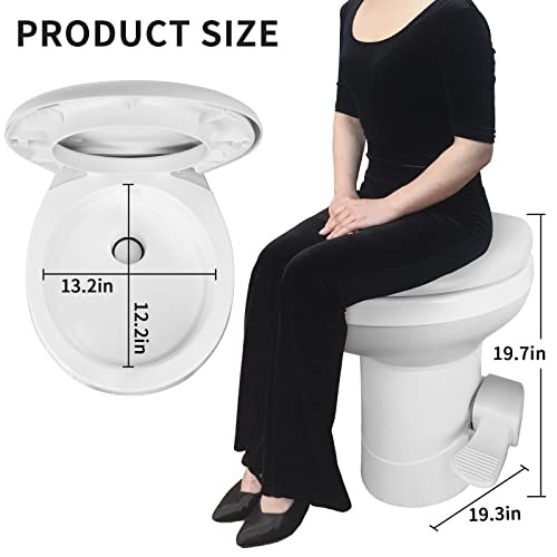 2026 New RV & Motorhome Toilet – Upgraded Pedal Flush, Gravity Flush with T