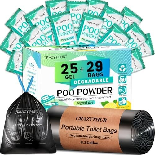 Portable Toilet Gel, Poo Powder for Portable Toilet, Camping Toilet Gel, Pee …