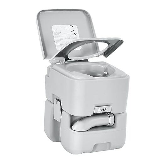 lon Portable Travel 5.3 Gal Double Watwer Outlets+Handle Flush Pump+ Wheels