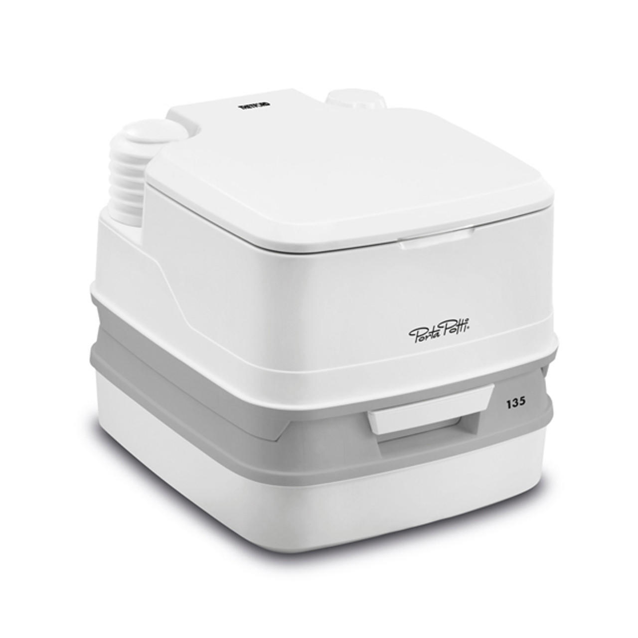 Thetford Porta Potti 135 Marine RV Camping Toilet w/ Hold Down Kit