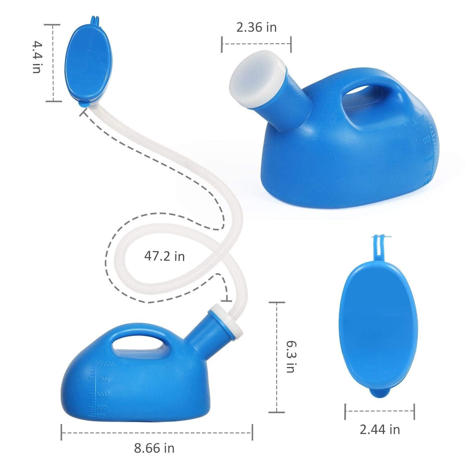 Portable Urinals for Men and Women, Spill Proof Pee Bottle with 68 OZ Capacity