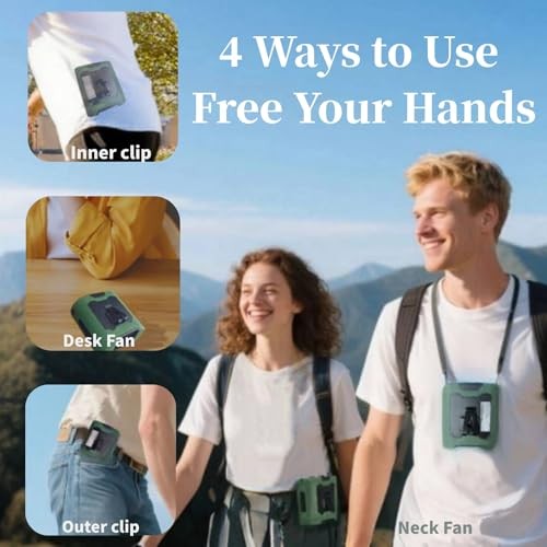 BTQILEYO Portable Waist Fan Clip On, 10000mAh 16000RPM Portable Waist Fan