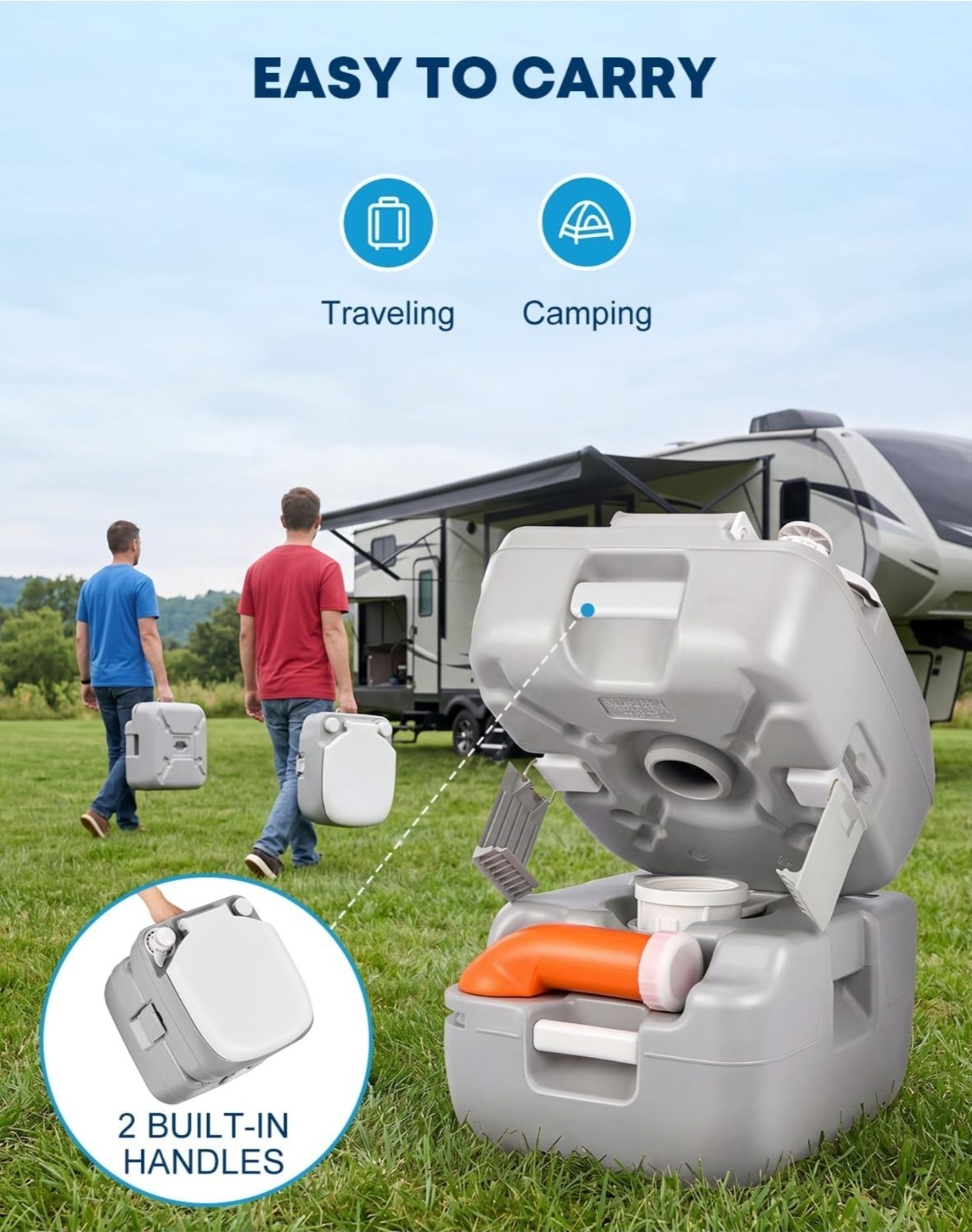 NEW! Kohree Portable Toilet For Camping, Boat w/Detachable Waste Tank