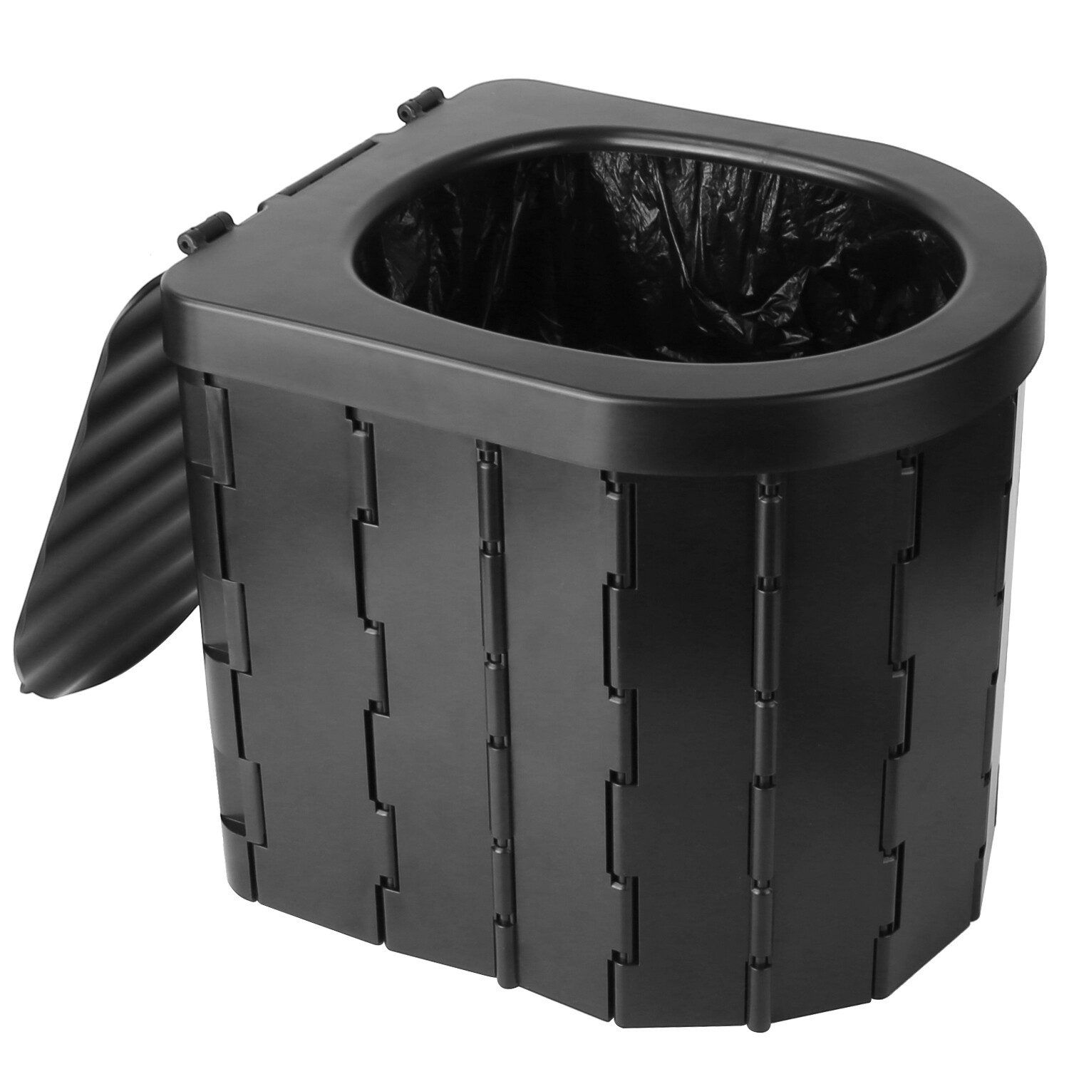 Portable Camping Toilet Foldable Potty Outdoor Emergency with Lid for Adult
