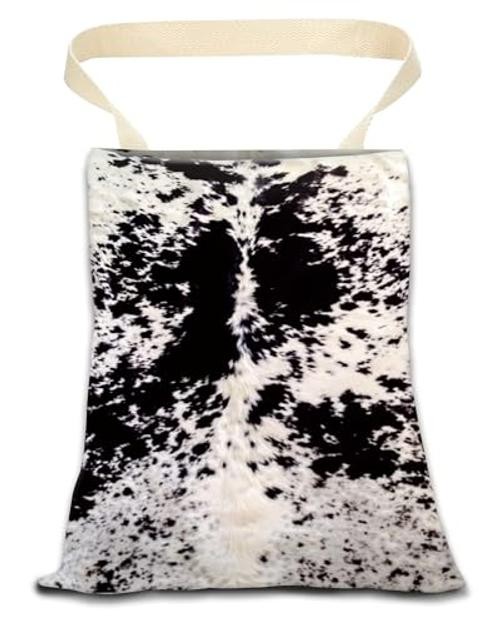 Hanging Car Trash Can Bag – Black & White Cowhide, Retro Black White Cowhide