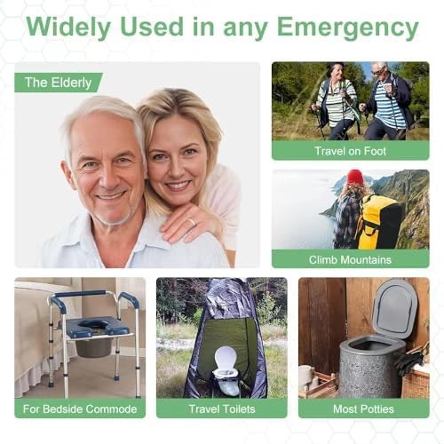 Commode Liners 120PCS Bedside Commode Liners Disposable-Portable Toilet Bags for