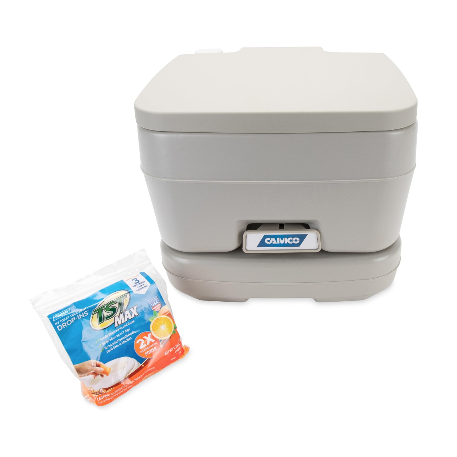 Camco 2.6 Gallon Portable Toilet For Camping Rv Boating And Road Trips