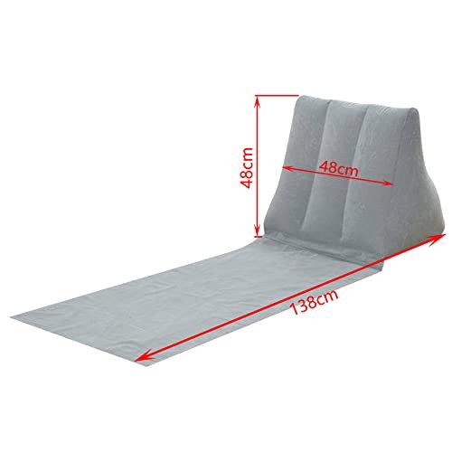 2X Inflatable Outdoor Sun Bath Beach Mat Pillows Flocking Beach Deep Purple