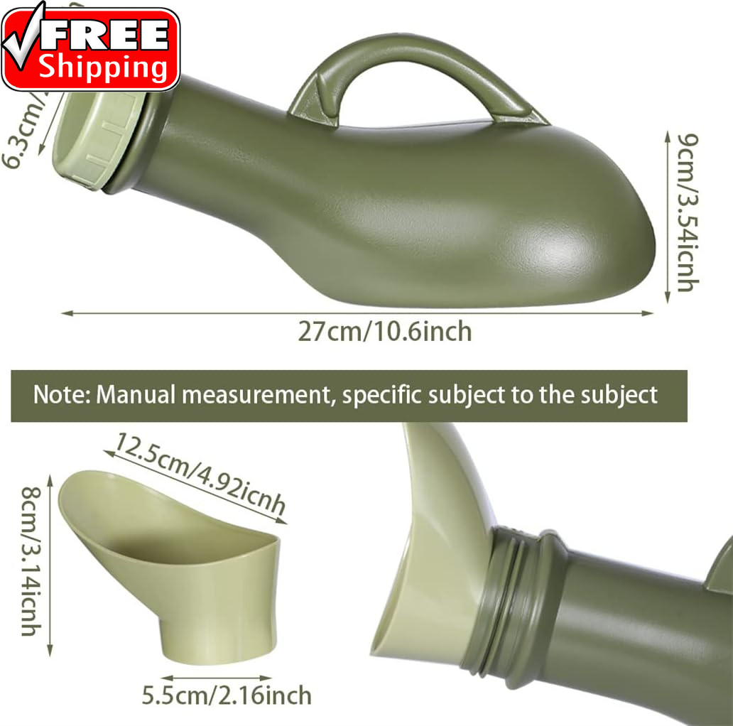 Urinal Travel Toilet Urinal Bottles with Funnel Pee Bottle Urinals Unisex Portab