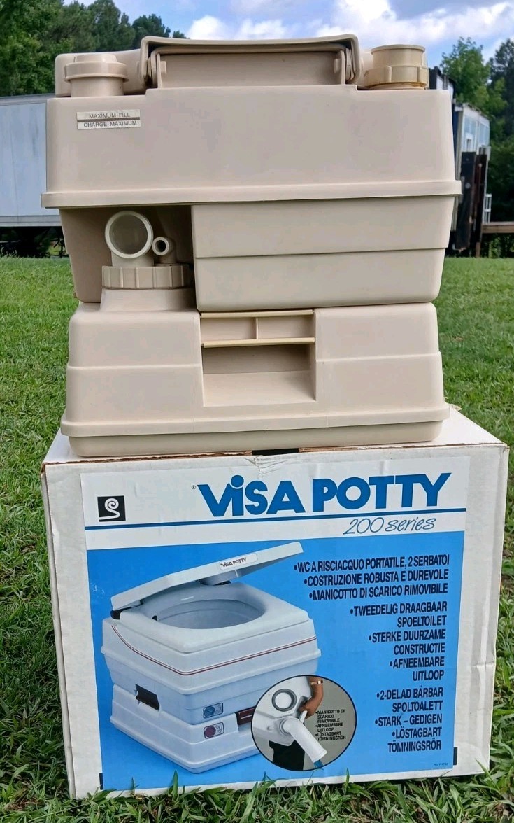 Visa Potty 248 – 200 Series Portable Toilet – 4 Gallons w/ Box – Defect READ