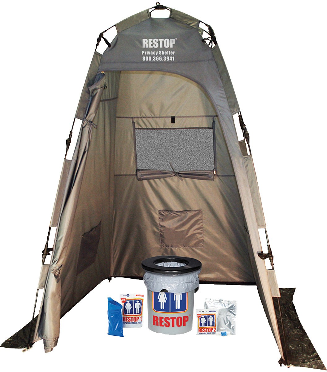 Restop Portable Personal Lavatory System with Privacy Shelter & Waste Contents