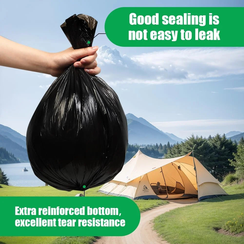 Camping Toilet Bags, 120 PCS (6 Roll) Portable Thickened Toilet Waste Bags
