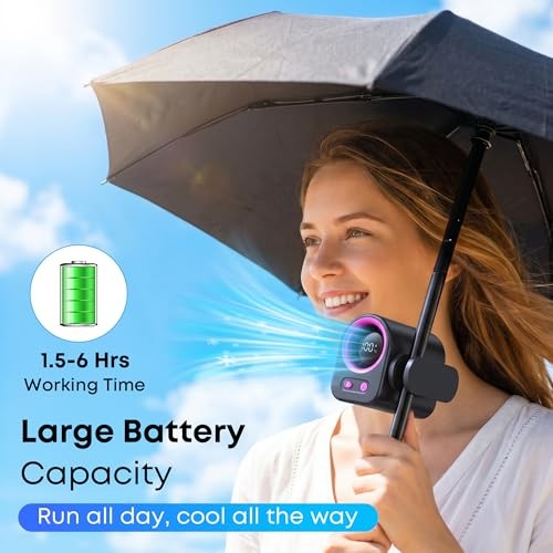 Clip On Fan Portable, 5-Speed 19500 RPM Strong Airflow Stroller Fan | Black