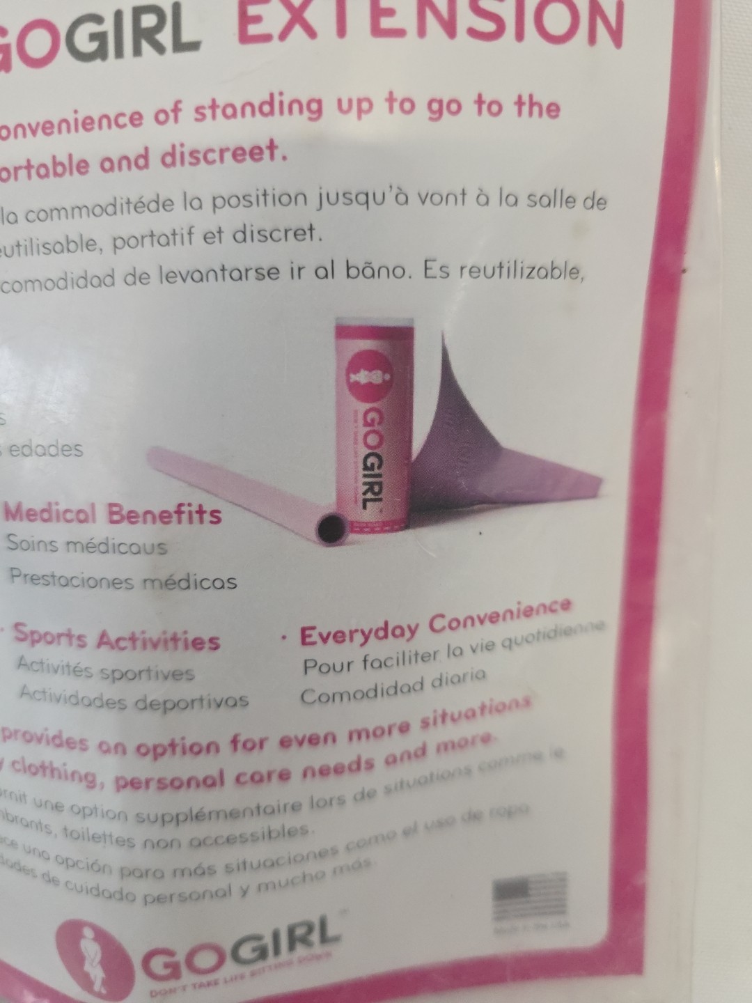 GoGirl Female Urination Device (FUD), Pink, Funnel, Outdoors, Camping, Hiking JA