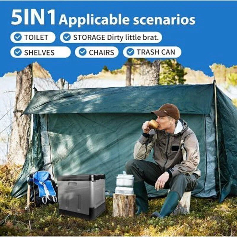 Portable Camping Toilet 20L Foldable Potty for Car Travel , Hiking Emergency Use