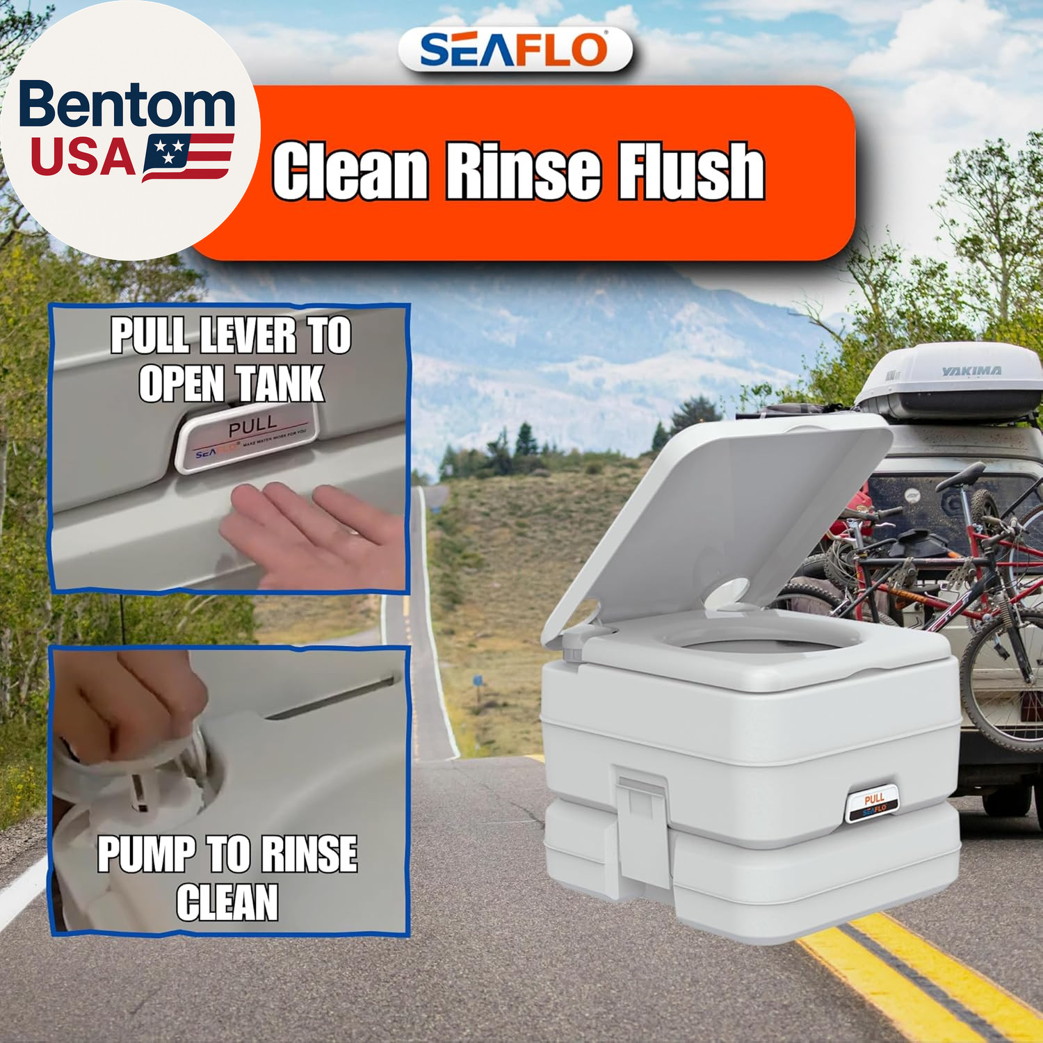 Portable Toilet for Marine, RV, Camping and Boat (2.6 Gallon)