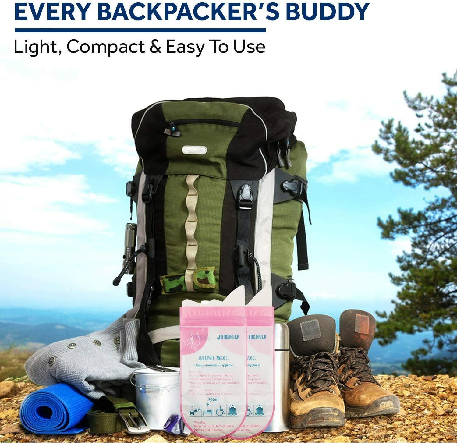Disposable Urine Bags, Pee Bags for Camping Travel Urinal Toilet Traffic Jam
