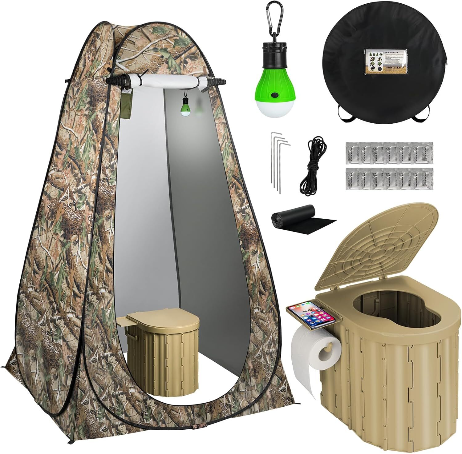 Portable Privacy Tent for Camping – Shower and Changing Room Solution +Toilet