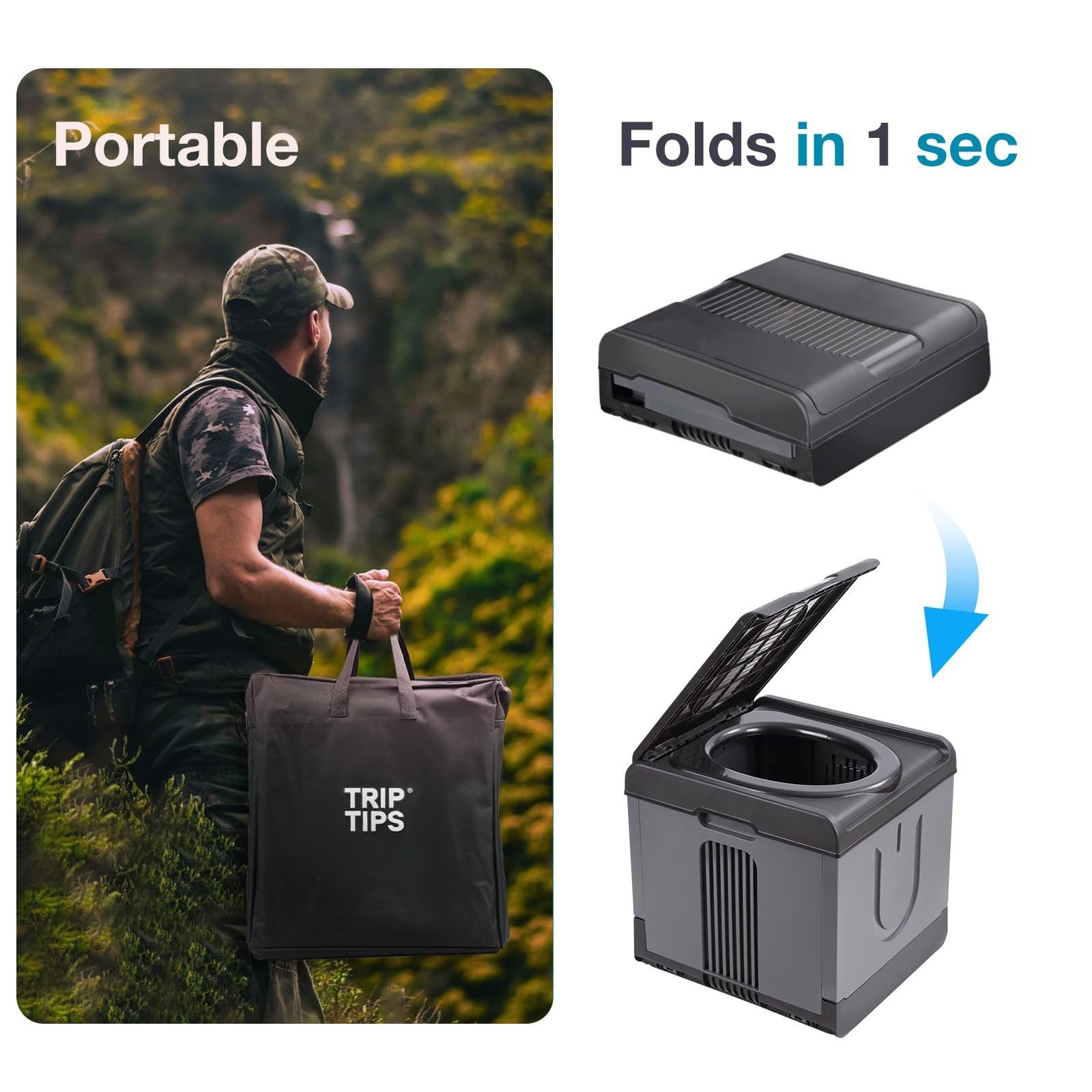 Updated Portable Potty for Camping Extra Large Folding Travel Toilet Portable…