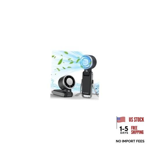 Portable Handheld Turbo Fan with Ice Cooling, Rechargeable Personal Fan, black