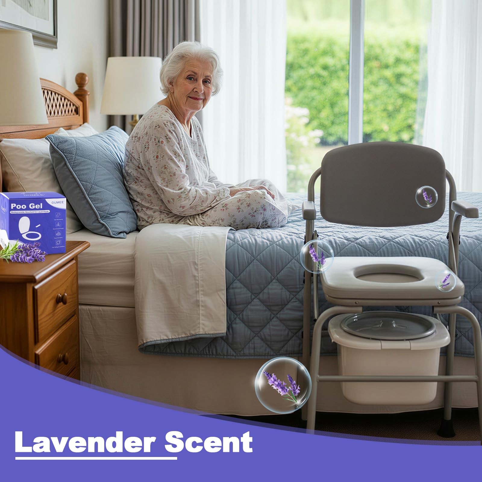 Lavender Portable Toilet Gel, Poo Gel for Potty, Camping Toilet Powder for Bu…