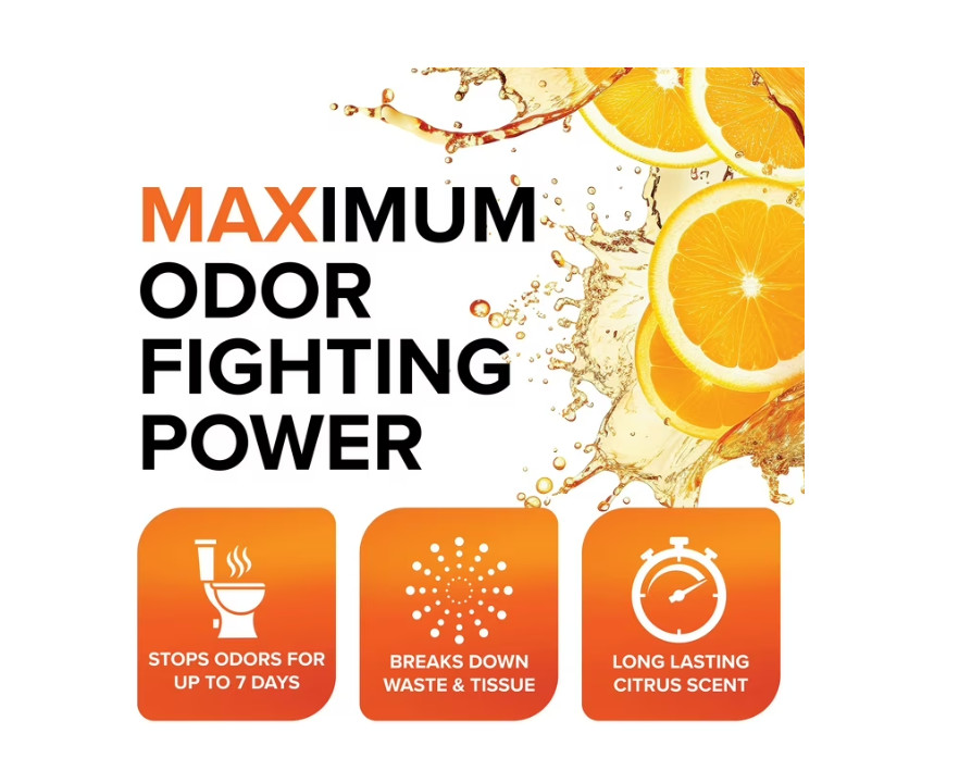 Camco TST MAX Strength Orange Scent RV Toilet Treatment Formaldehyde FreeBrea 2P