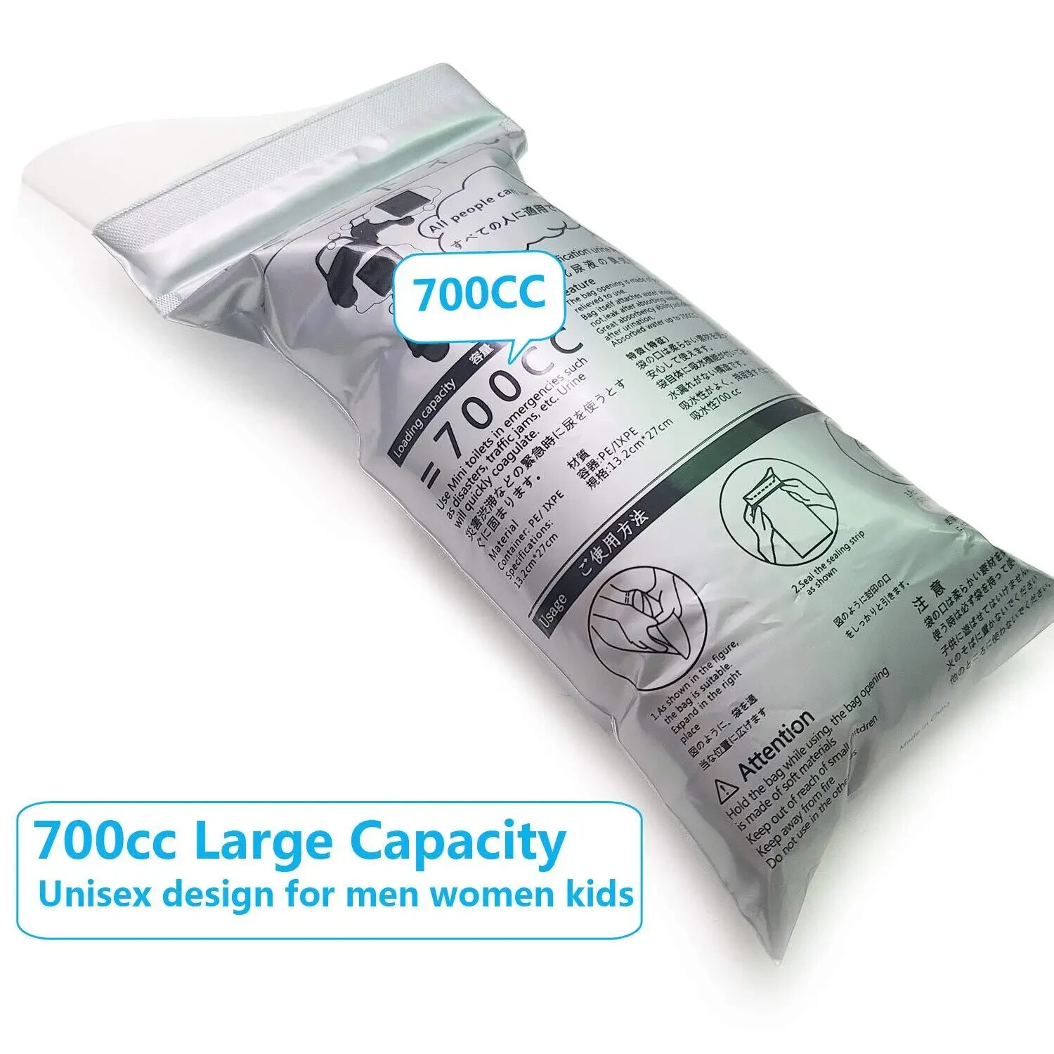 Pack of 16 Disposable Urinal Bags Camping Pee Unisex Travel Urine Vomit Bag