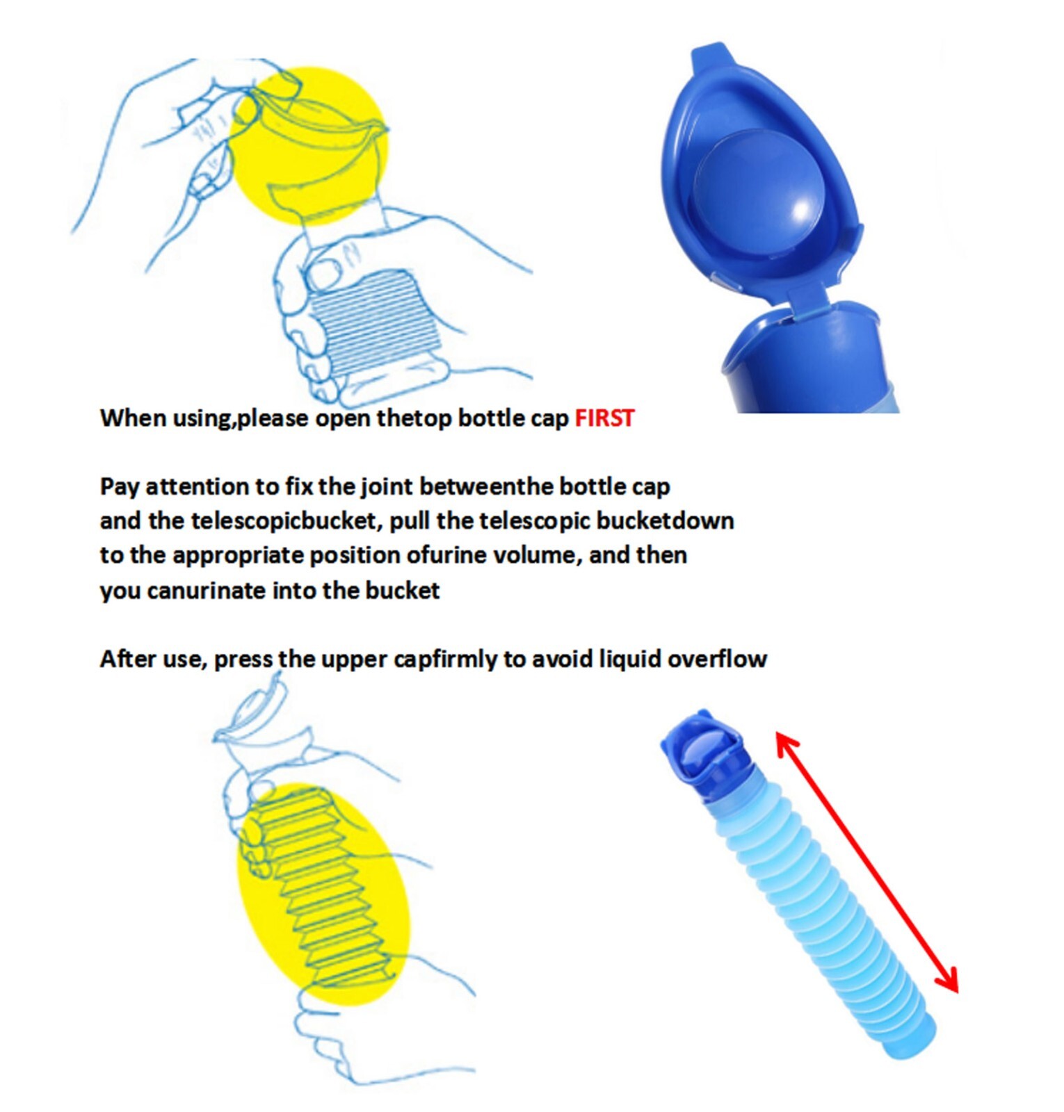 Emergency Portable Urinal Travel Camping Car Toilet Pee Bottle Kit Male Female