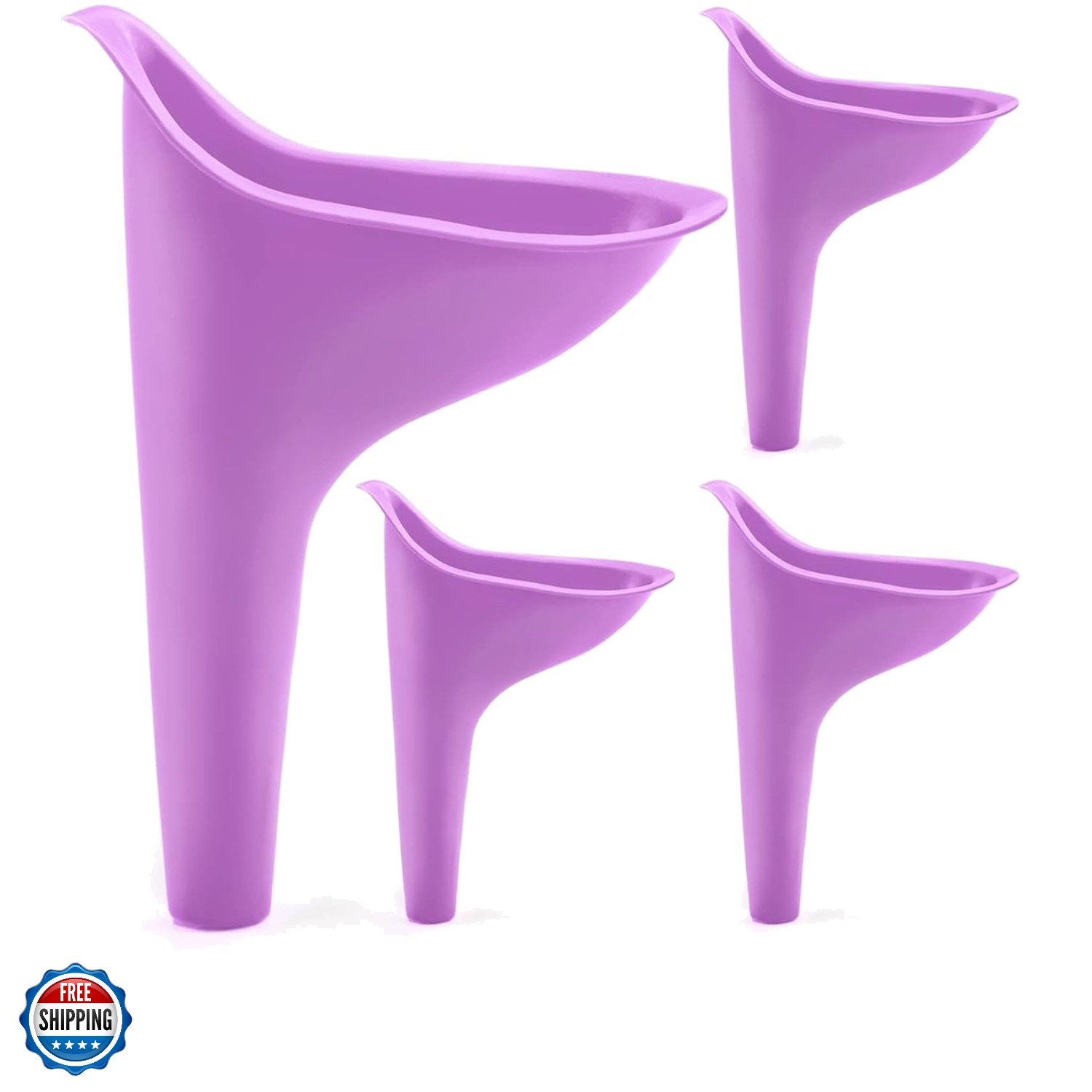 Female Urinal, 4PCS Portable Urination Device Pee Funnel for Travel Camping H…