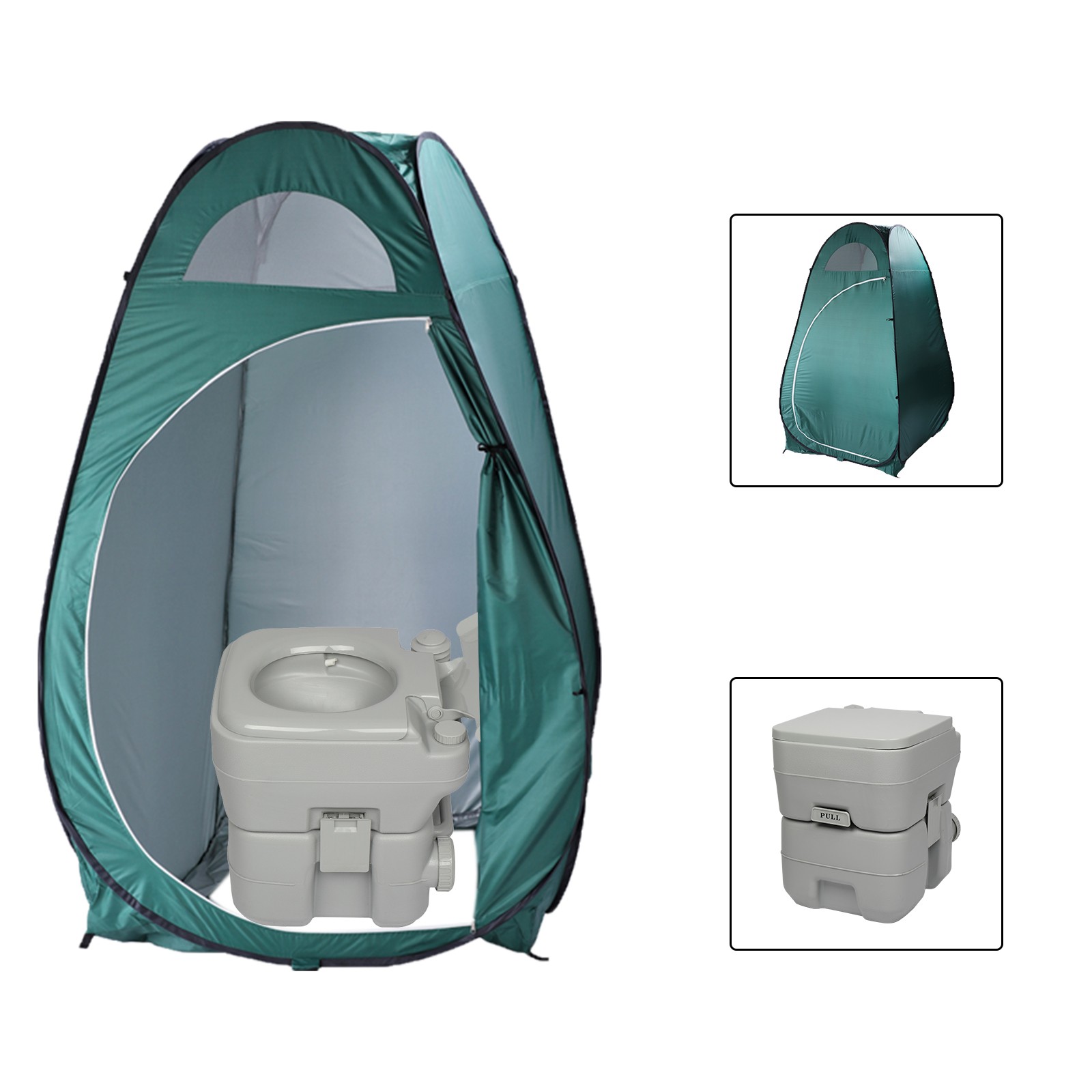Portable Toilet 20L 5 Gallon Flush Travel Camping Outdoor/Indoor Car SUV Gray