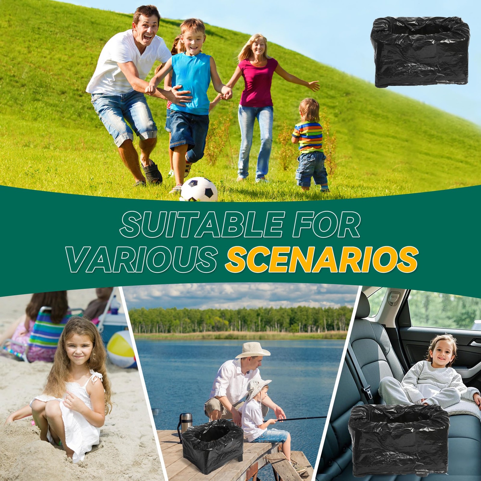 In-car Portable Toilet Collapsible Potty, Toilet, Temporary Potty For Outdoor…