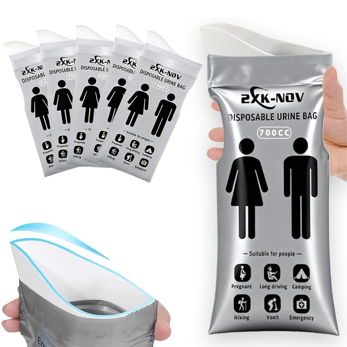 Disposable Urine Bags for On The Go Women Emergency Toilet for Car, Mobile Mini…