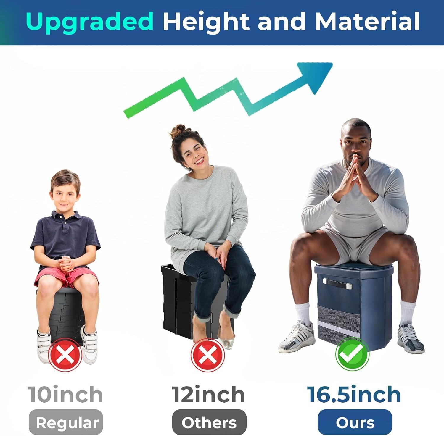 2025 Upgraded 16.5” XL Portable Toilet for Adults,Tall Camping Toilet with L…