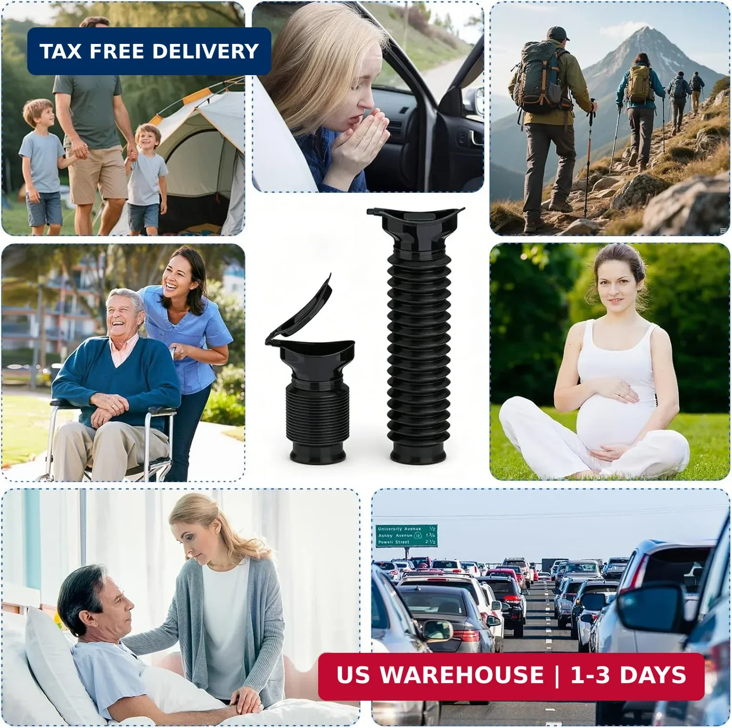 Pee Bottles for Men, Adjustable Emergency Urinal, Car Pee Bottle for Men and Wom