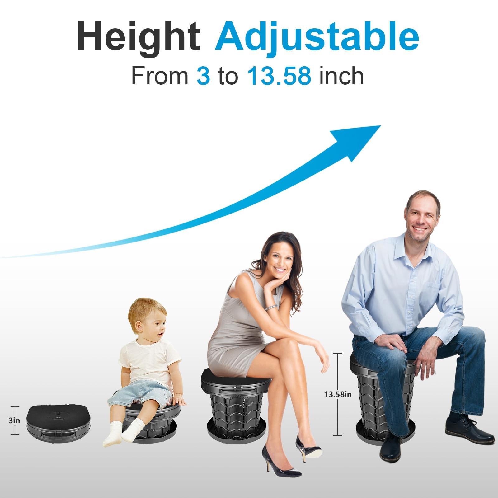 Adjustable Height Portable Camping Toilet – Travel Potty for Outdoor Use