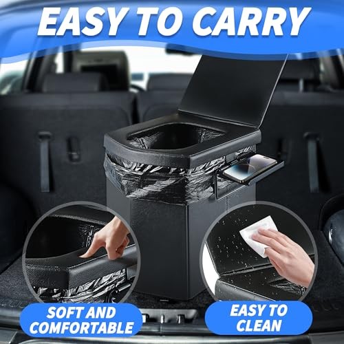 Portable Toilet for Adults, Upgraded 16.5” Tall Camping Toilet with Lid,