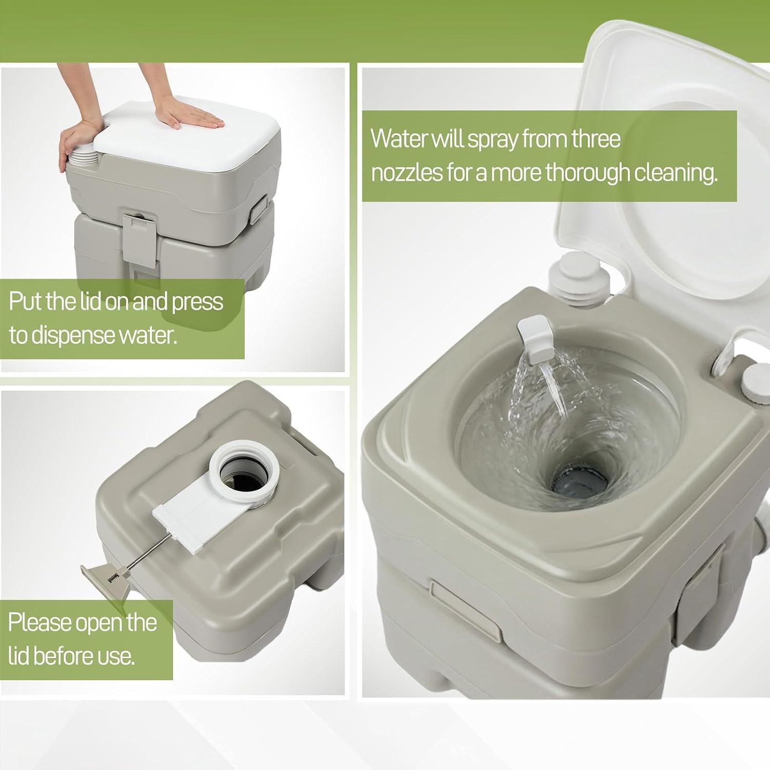 Portable Sink & Toilet Combo 5 Gallon Hand Washing Station & 5.3 gallon Flushing