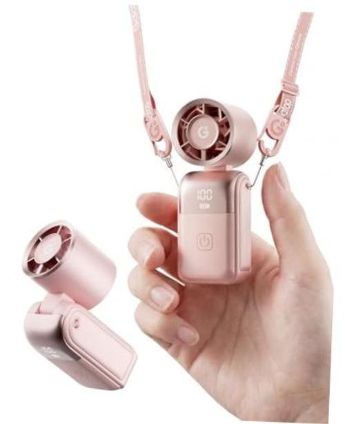 Mini Portable Handheld Fan, 6-Speed Turbo Cooling, Max 15 Hrs Pink