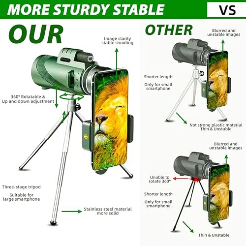 Monocular Telescope 80 x 100 High Powered Monoculars for Adults with