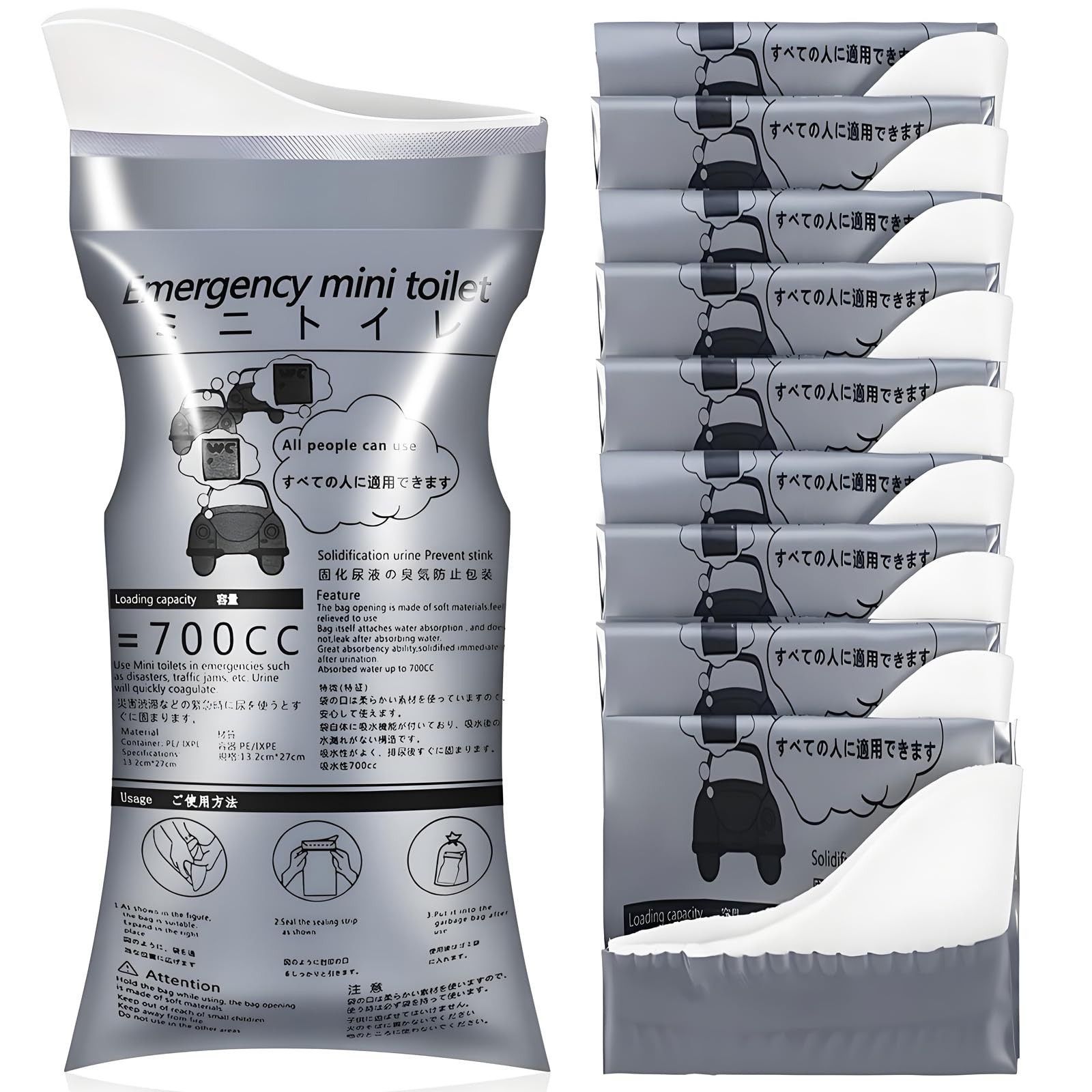 Portable Urinal Bags Travel Emergency Use