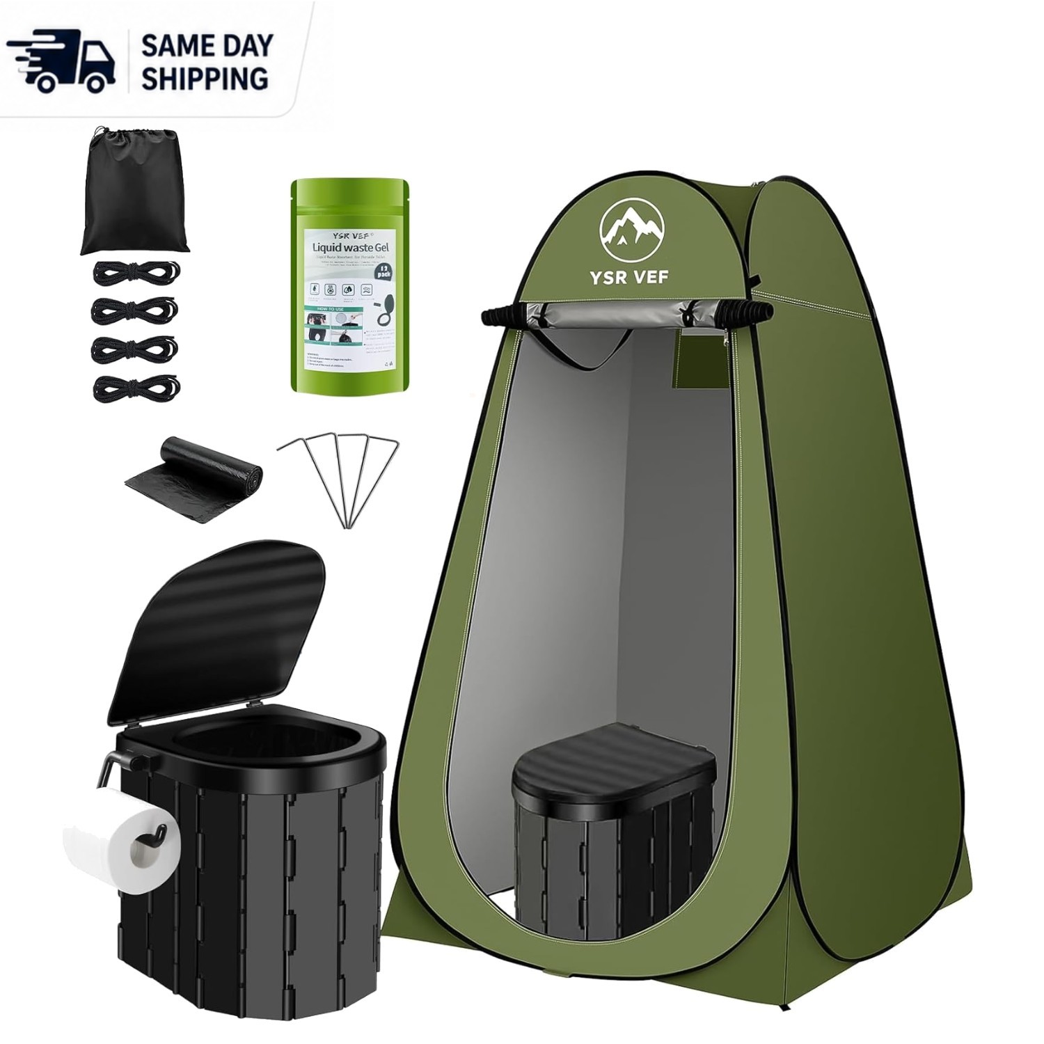 Waterproof Portable Toilet Kit with Privacy Tent – Ideal for Outdoor Adventures