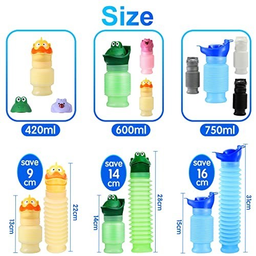 Portable Emergency Urinal 2-Pack, 750ml Travel Toilet for Car & Camping, Mini Pe