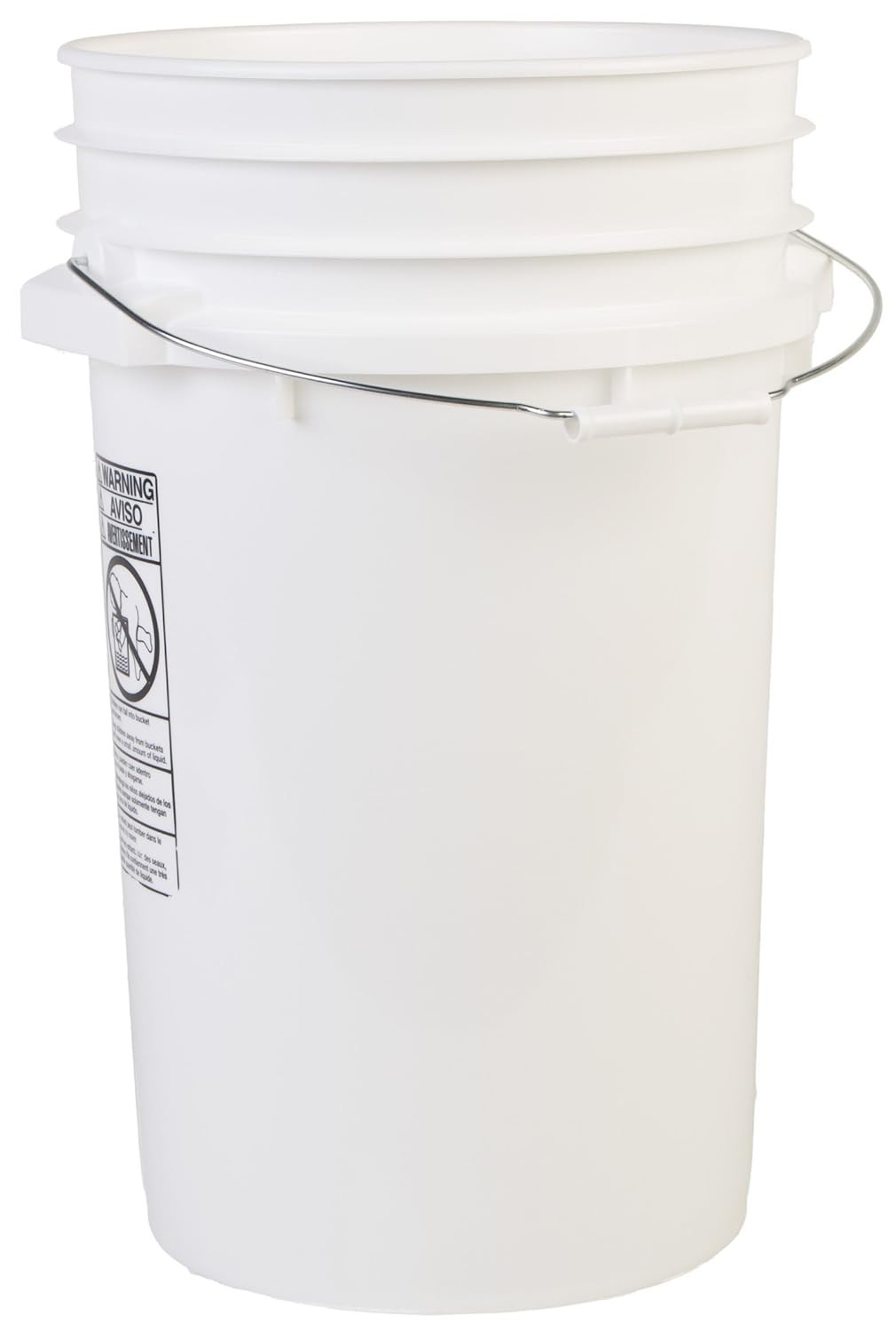 7 Gallon Large Bucket Pail Container White for Ice Fishing Portable Toilet Seat