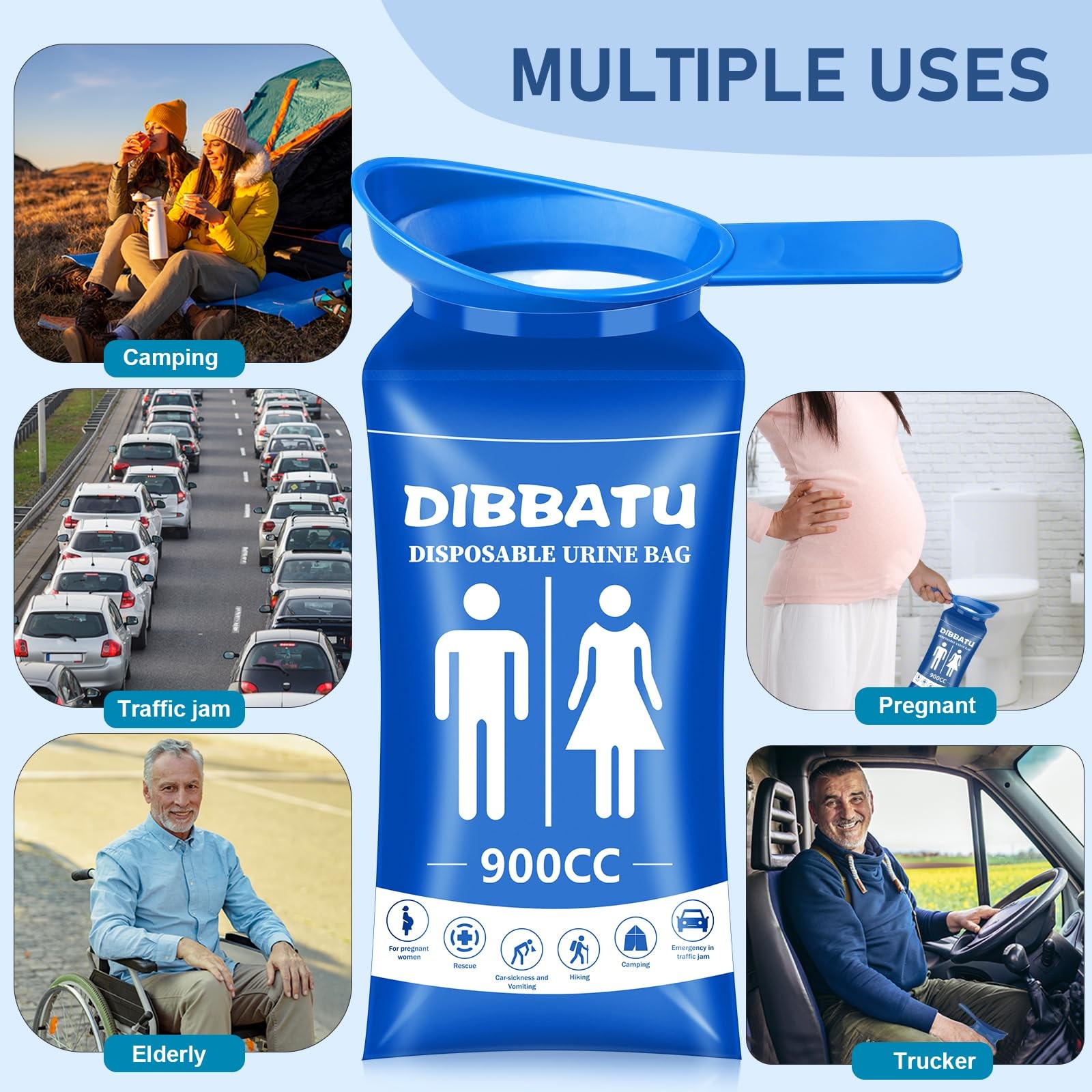Disposable Urine Bags for Women, 6/12PCS Female-Friendly Travel Urinal Bags, …