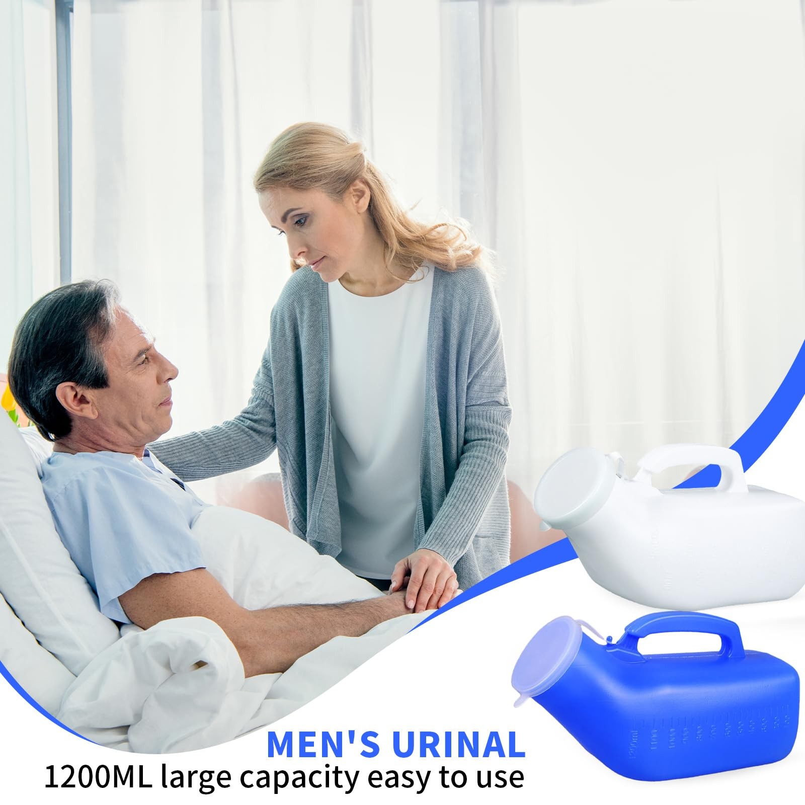 Urine Bottles for Men, 2 Pack 1200ML Portable Urine Bottle Pee Bottle for…