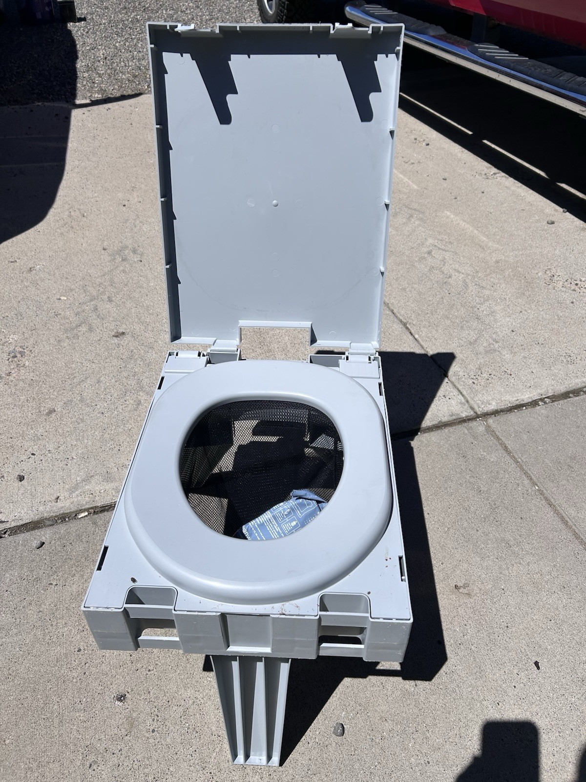 Clean Waste Portable Toilet with Bags for Camping Never Used No Box