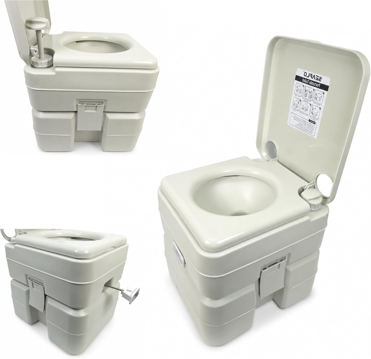 SEAFLO Portable Toilet for Marine, RV, Camping and Boat (5.3 Gallon)
