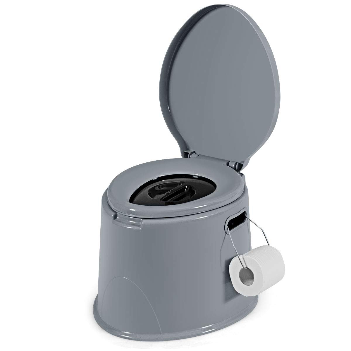 Giantex Portable Travel Toilet with Detachable Inner Bucket and Gray