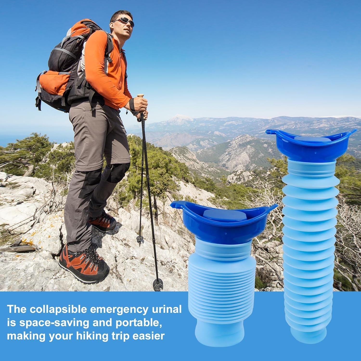 Pee Bottles for Men, Portable Urinal for Men, Collapsible Urine Bottle 750ML, Ca